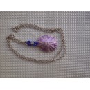 NH141013 - náhrdelník lastura, fialové třpytky, řetízek